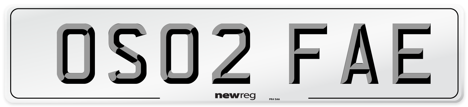 OS02 FAE Number Plate from New Reg